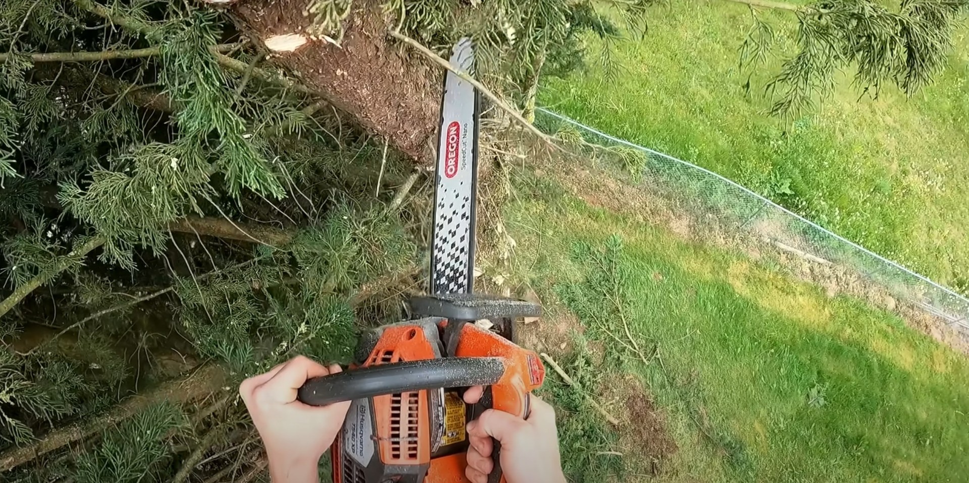 Professional grade chainsaw for safe and efficient tree cutting Professional chainsaw being used for precise tree cutting and pruning